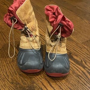 UGG Cream and Red Winter Boots